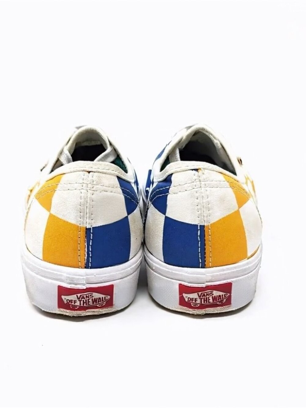 Vans Comfycush Half Big Checkerboard  Blue & Gold, Sz   7.5, EUC - Picture 6 of 8